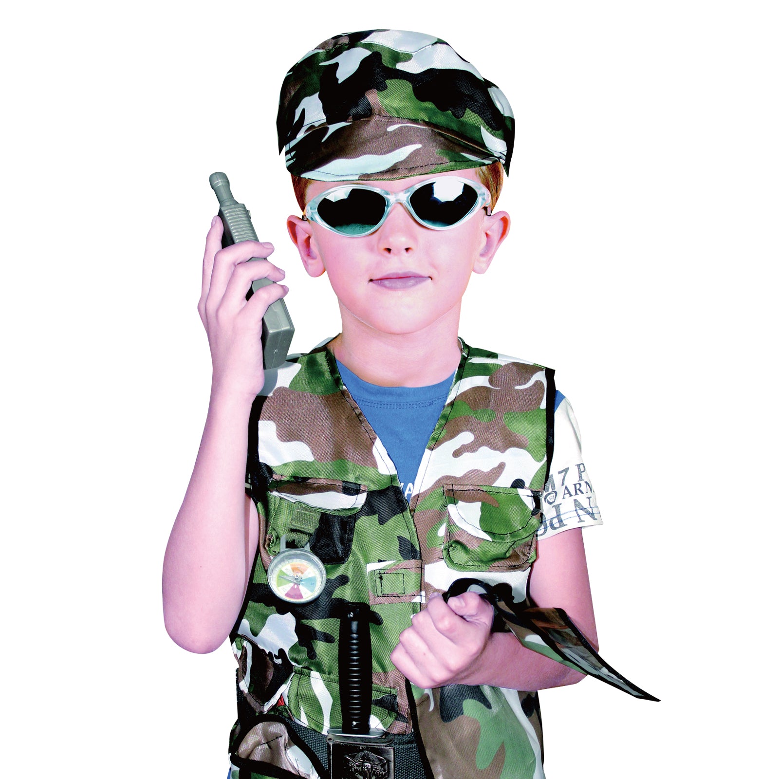 Kids Military Soldier Camouflage Costume Fancy Dress Pretend Cosplay