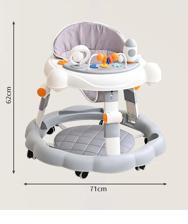 Baby Walker Push Along Learning Walking Wheel Multifunctional Sensory Music