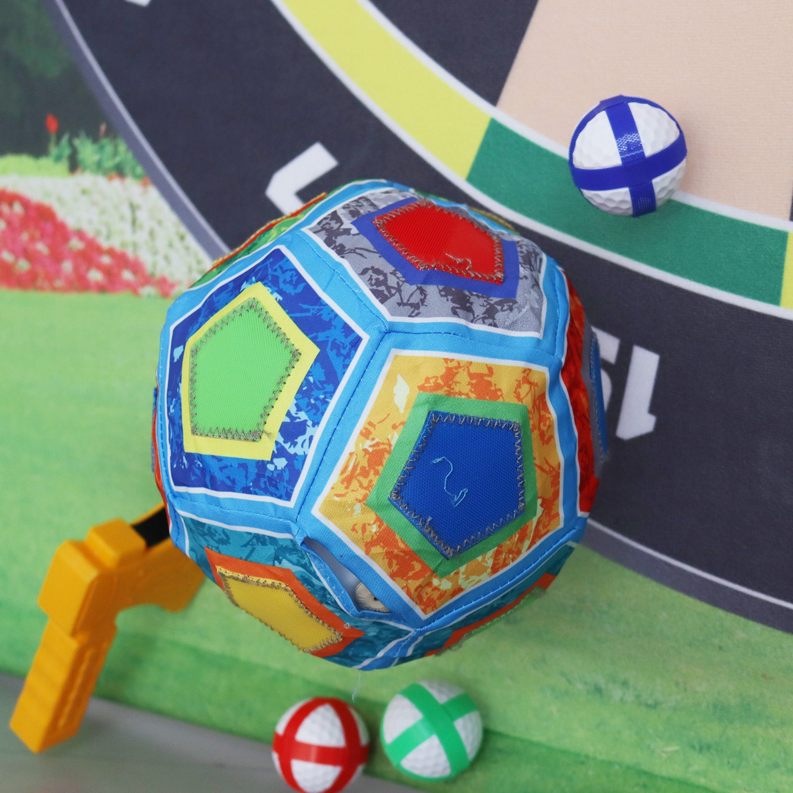 4-in-1 Giant Kids Target Game – Bullseye, Football, Golf & Axe Throwing Set