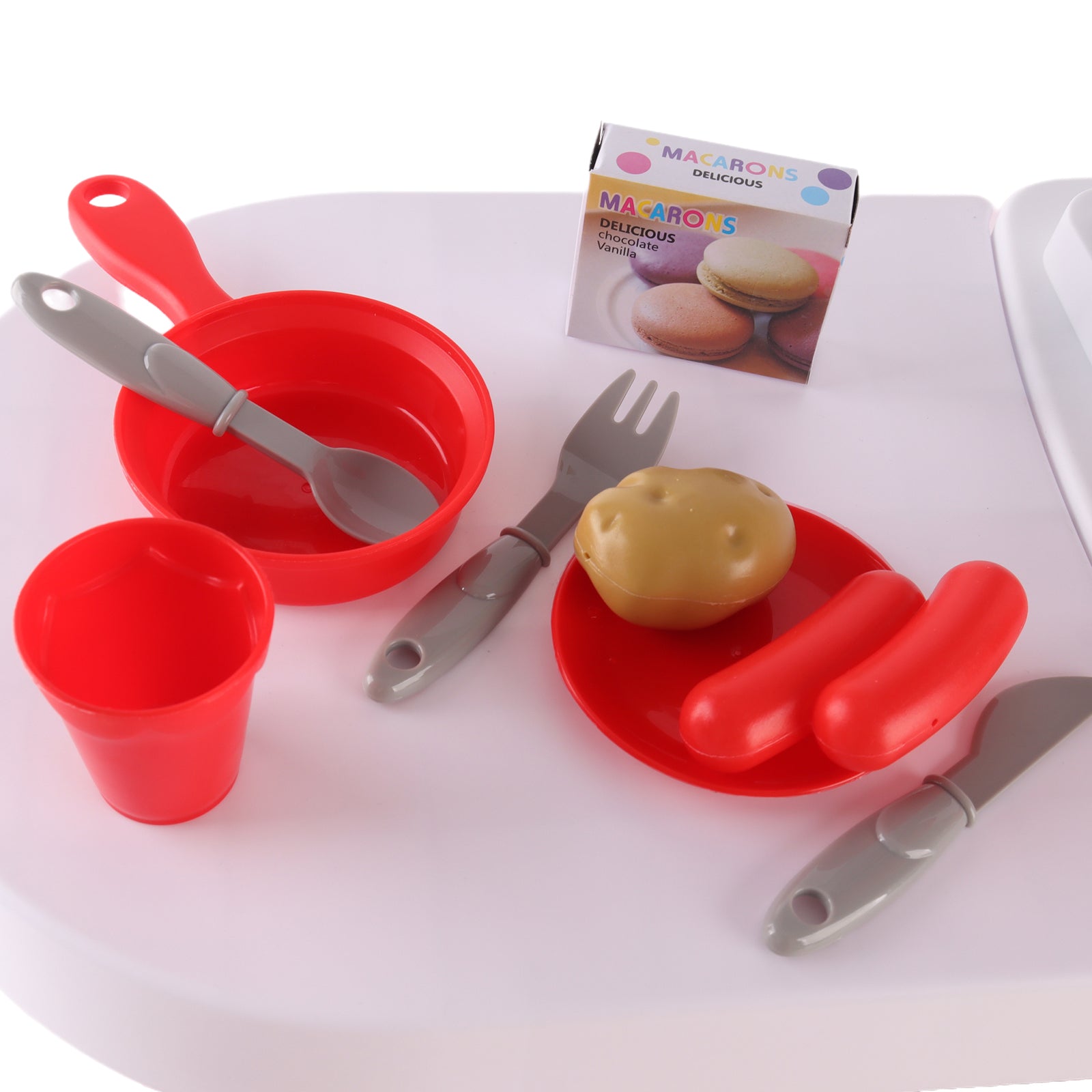 Kids Pretend Play Kitchen Set with Light & Sound Effects 53 Pieces