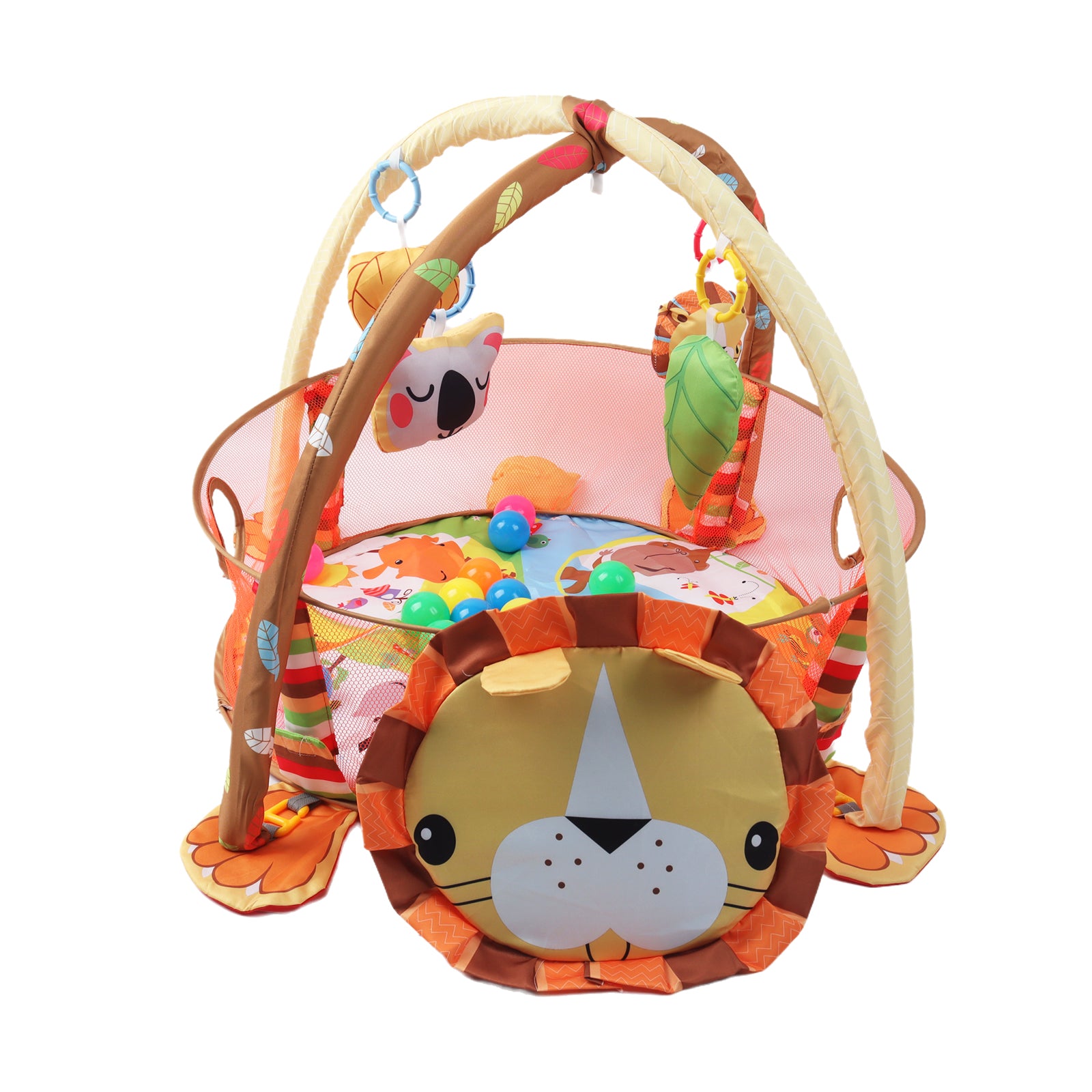 Kids 3 in 1 Lion Baby Soft Play Floor Mat Activity Fun Portable Gym Ball Pit