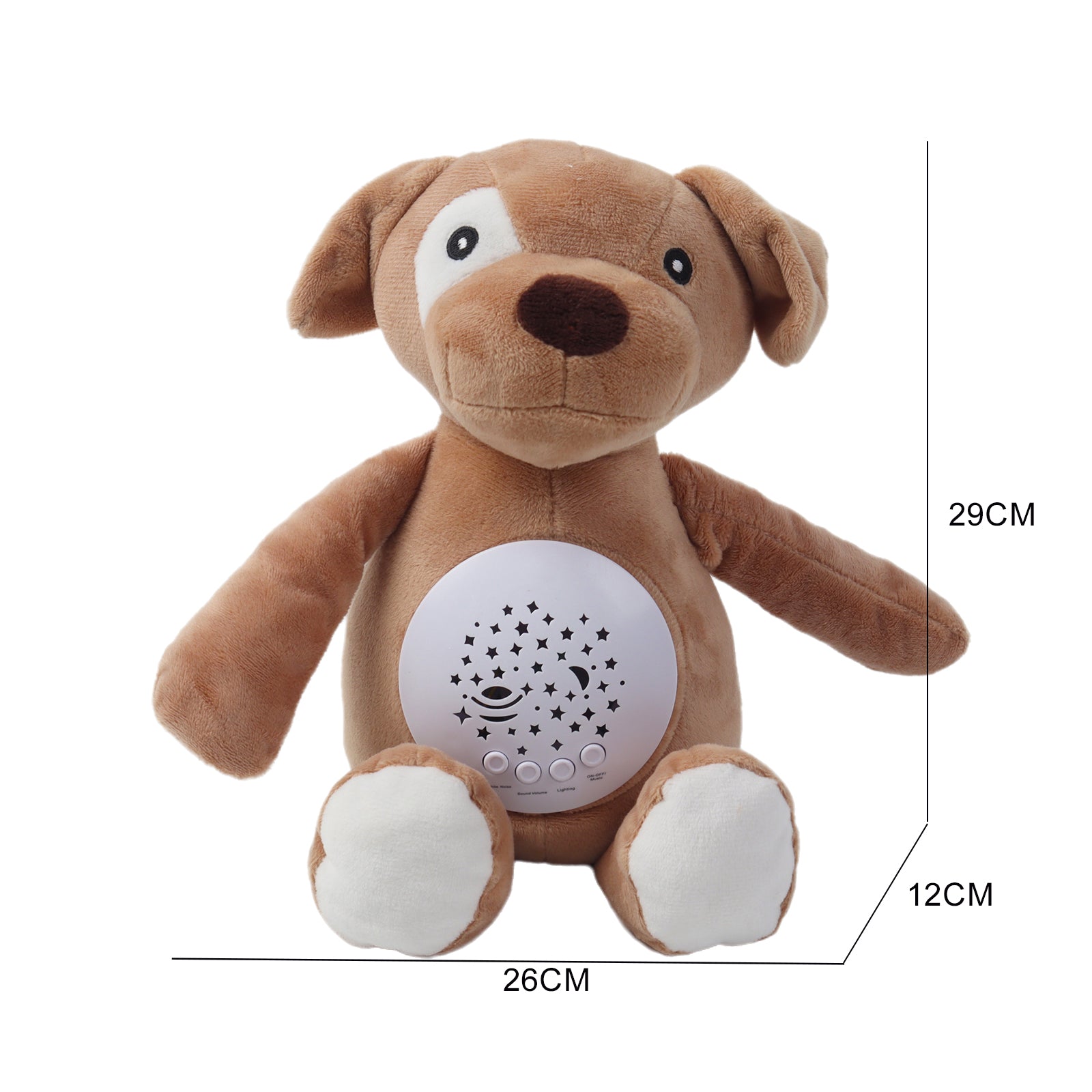 Baby Sleep Aid Plush, Night Light Projector with Starry Display and Soothing Sounds