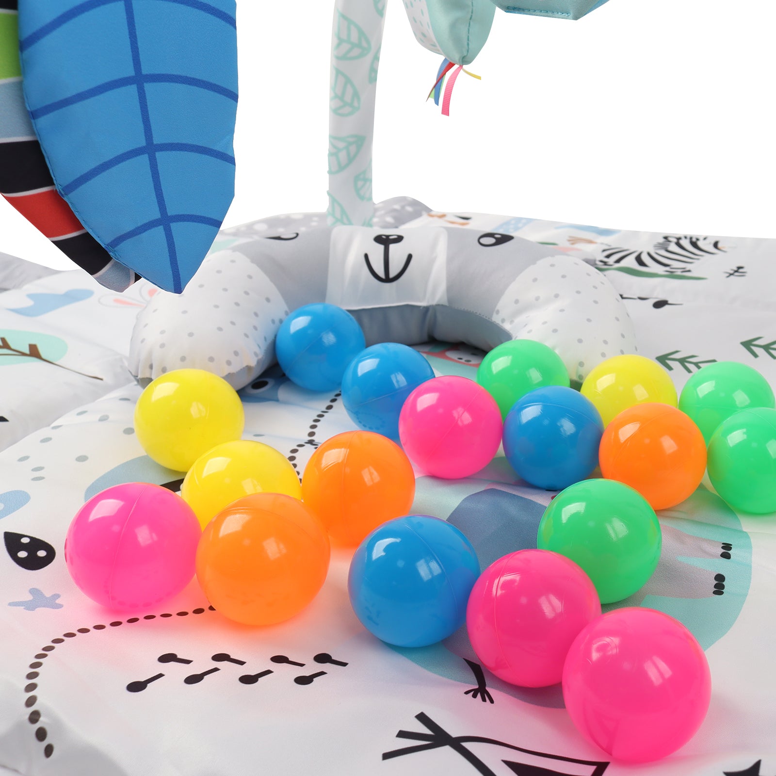 Kids 4 in 1 Bunny Foldable Baby Soft Play Floor Mat Activity Gym Fun Ball Pit