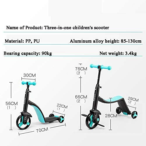 Bike Scooter 3 in 1, Scooter for Boys and Girls, Toddler Bike 3 Wheel Tri Scooter (Yellow)