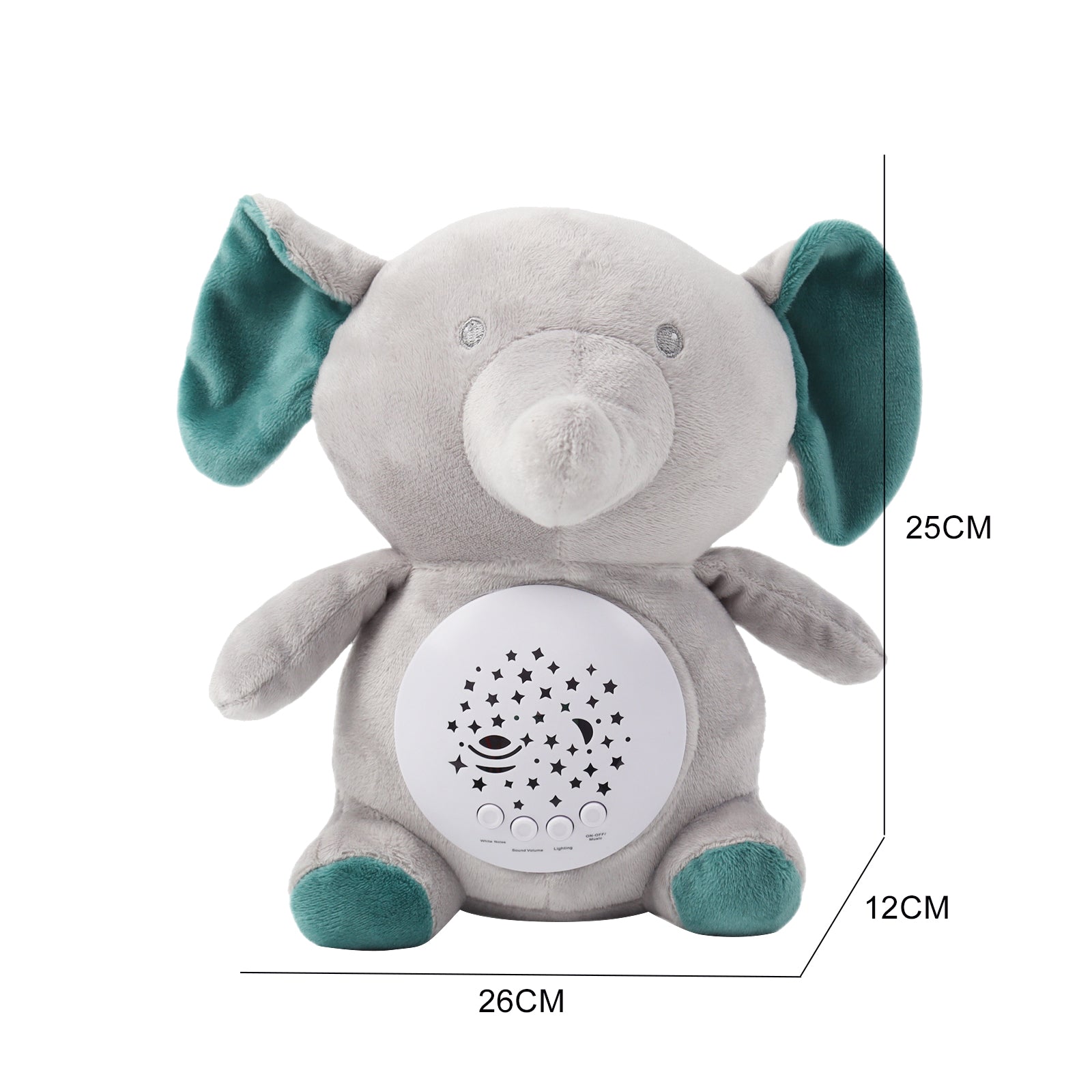 Baby Sleep Aid Plush, Night Light Projector with Starry Display and Soothing Sounds