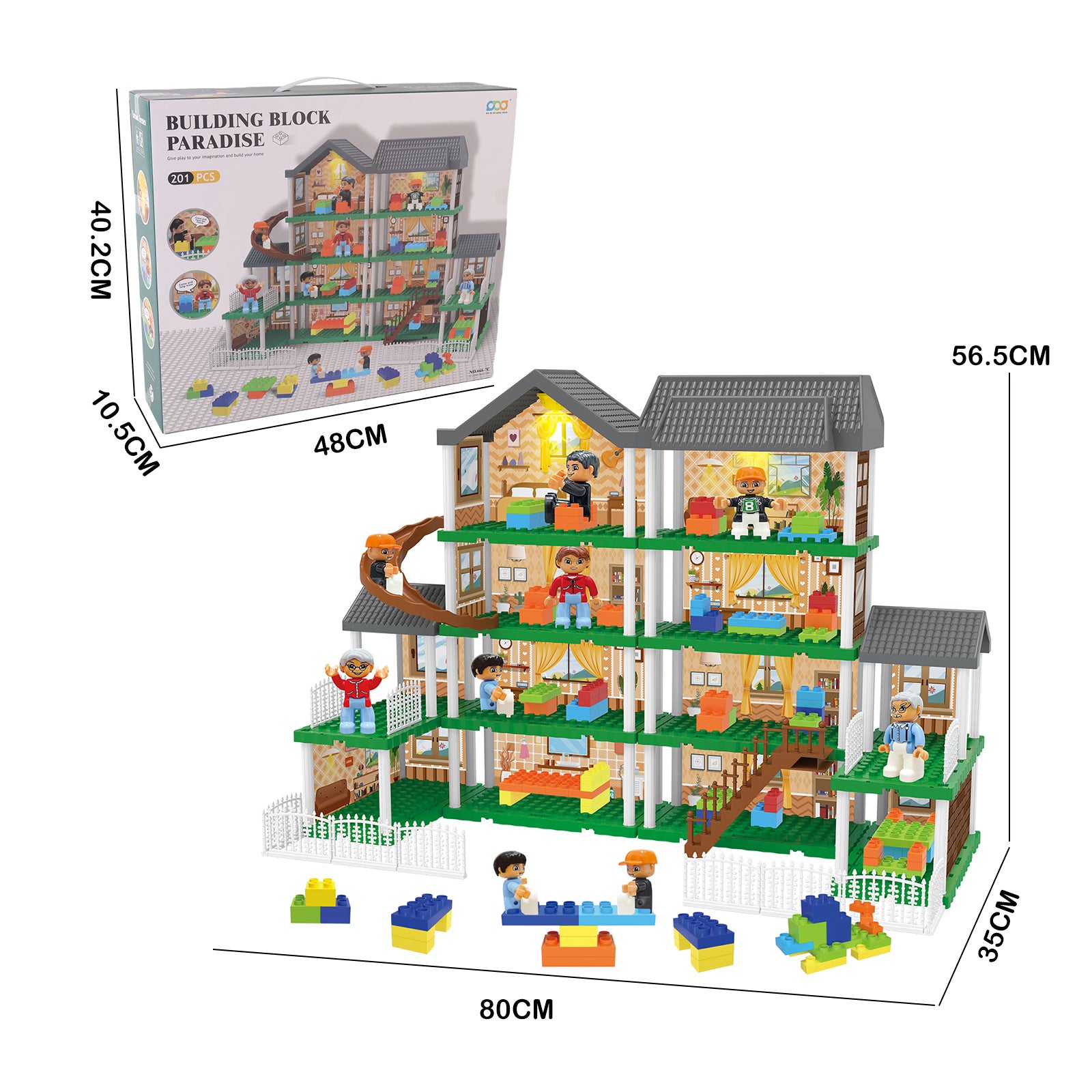 Building Blocks Bricks Doll House Villa Mansion Playhouse DIY Playset 201 Pcs