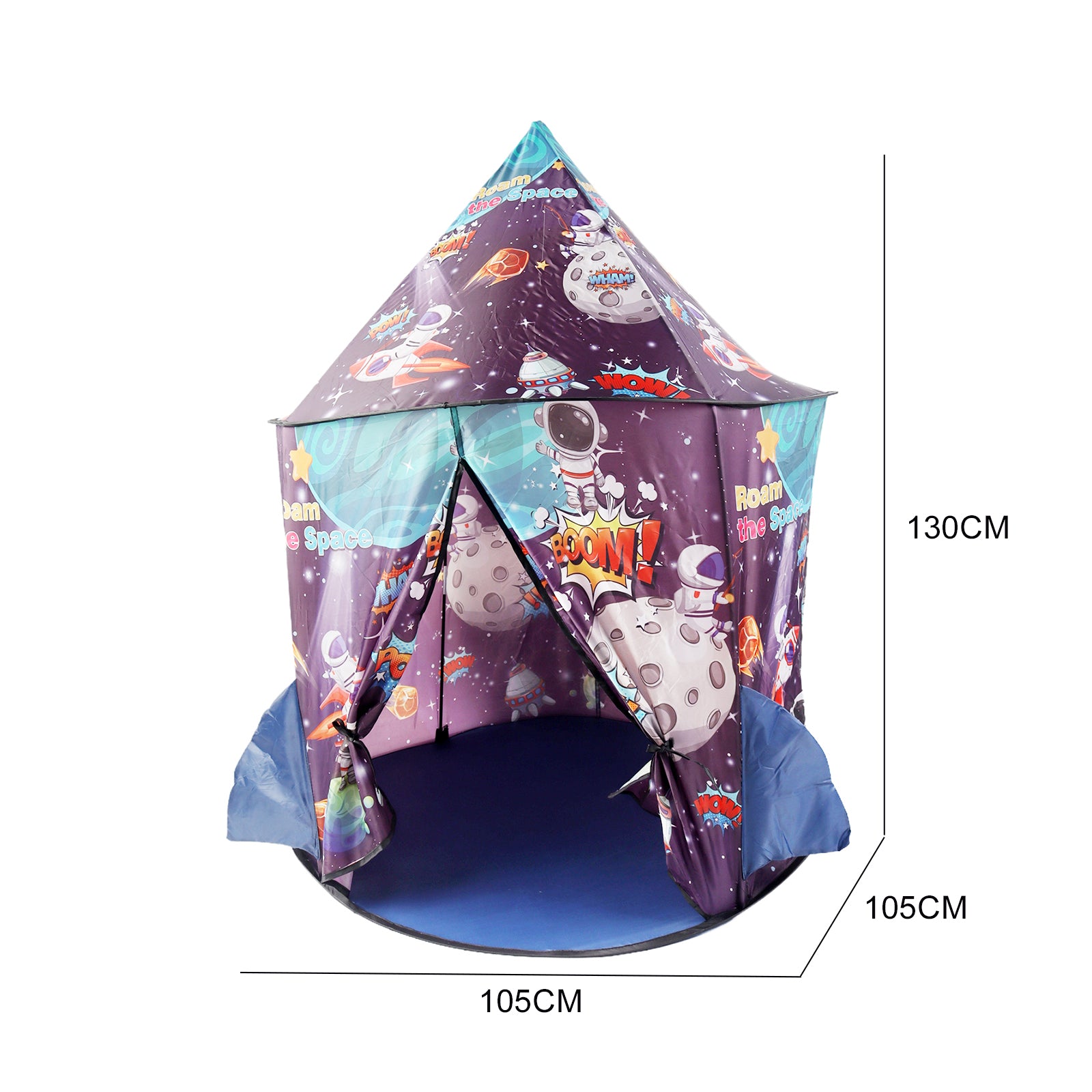 Rocket Ship Kids Pop Up Play Tent Yurt Indoor/Outdoor Space Astronaut Spaceship
