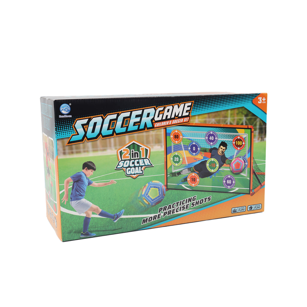 2-in-1 Kids Football Goal Set – Sticky Target Net with Balls & Training Cones