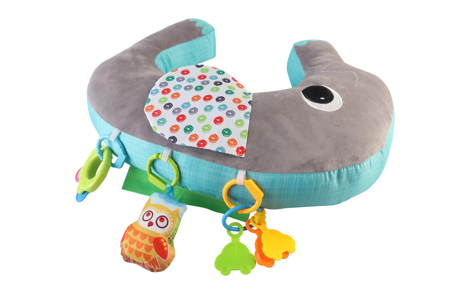 5-1 Baby Tummy Time Pillow Comfort For Nursing Sit Play Sensory Rattle Toys
