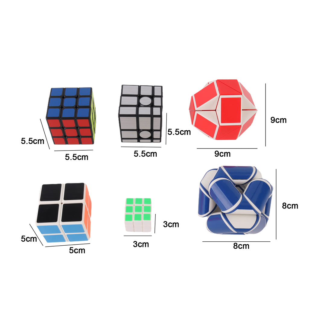 Rubik's Cube Magic Cubes Set of 6 3D Puzzle Solving Mind Game Brain Toy Anti Stress Fidget