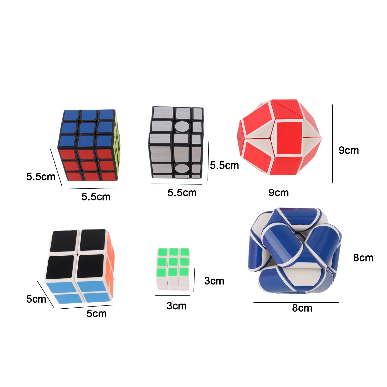 Rubik's Cube Magic Cubes Set of 6 3D Puzzle Solving Mind Game Brain Toy Anti Stress Fidget