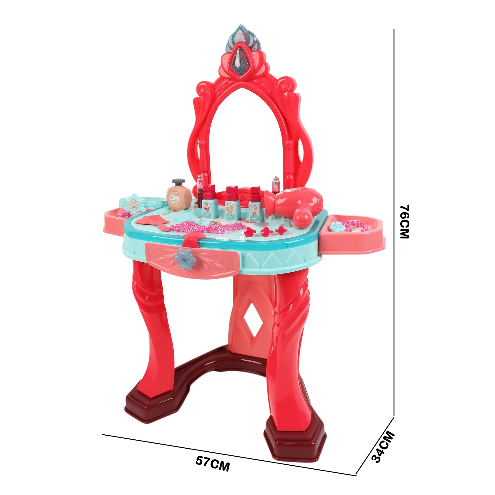 Girls Makeup Dressing Table Vanity Set Mirror Fashion Princess Pretend Play Pink
