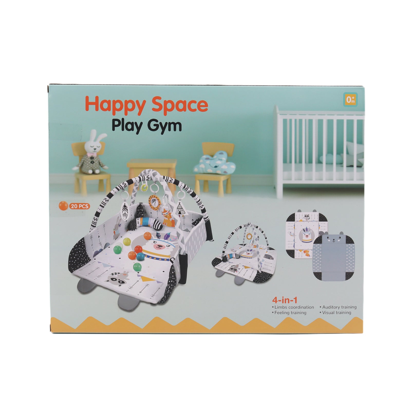 Kids 4 in 1 Bunny Foldable Baby Soft Play Floor Mat Activity Gym Fun Ball Pit