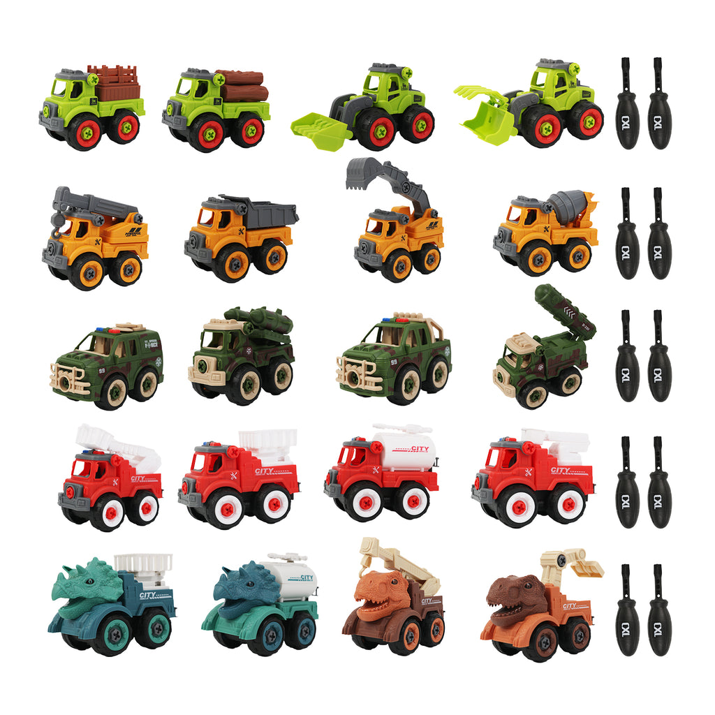 Kids Educational DIY Assembly Construction Trucks Toy Screwdriver 20 Pcs Set