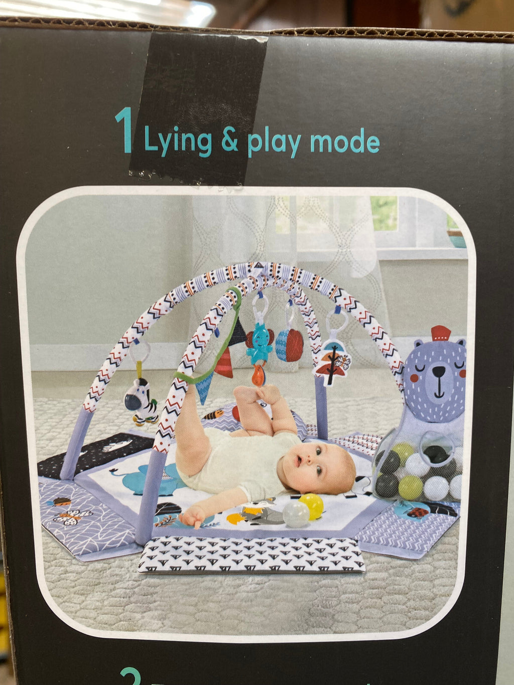 Gym Activity Foldable Play Mat Bag 30-Balls Tummy Play Kick Stimulate Your Baby (Grey)