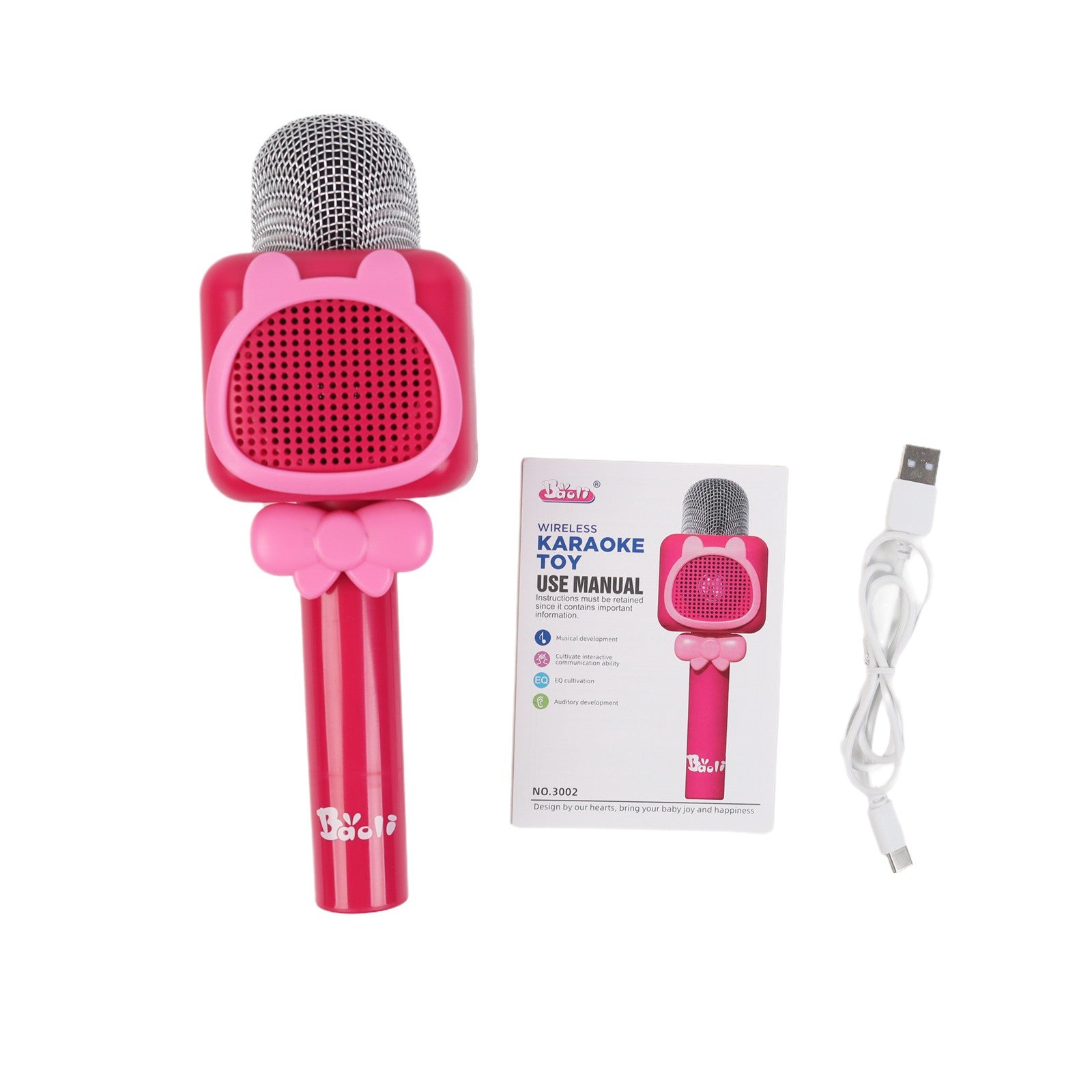 2x Kids Wireless Karaoke Microphones Bluetooth Speaker Singing Set Pink & Blue