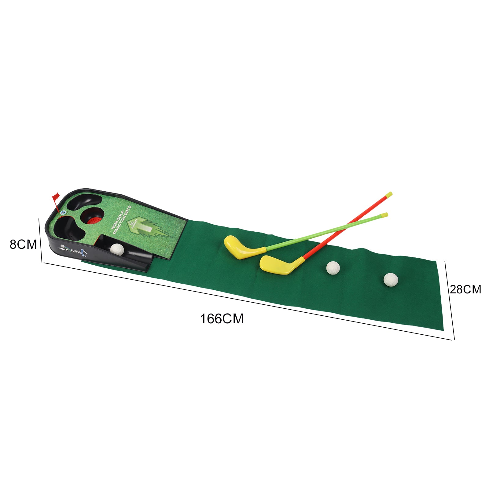 Kids Mini Golf Practice Putting Green Toy Set Lights Sound Game Mat Indoor Sport