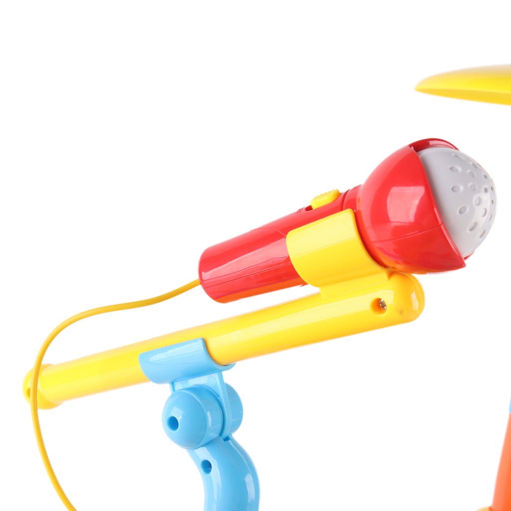 Kids Electric Drum Kit Set with Mic & Seat Children Musical Pretend Toy