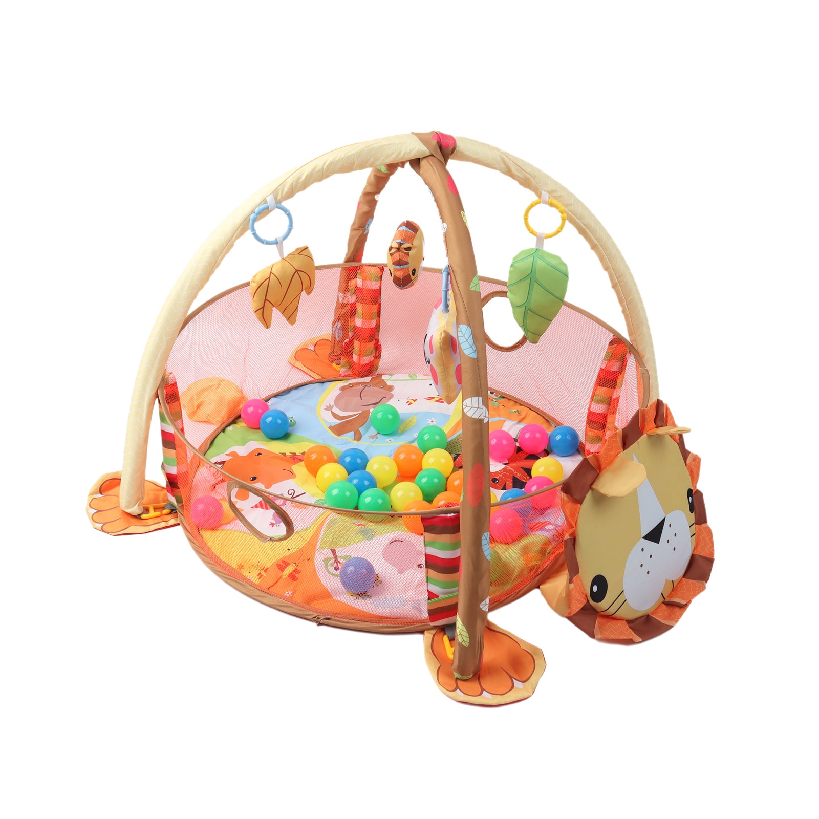 Kids 3 in 1 Lion Baby Soft Play Floor Mat Activity Fun Portable Gym Ball Pit