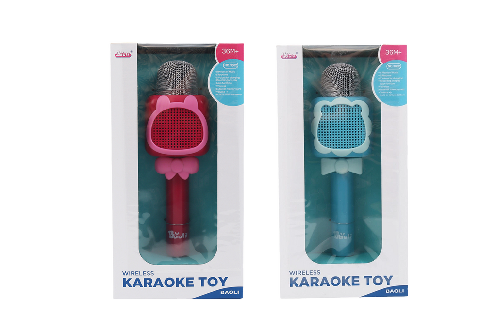 2x Kids Wireless Karaoke Microphones Bluetooth Speaker Singing Set Pink & Blue
