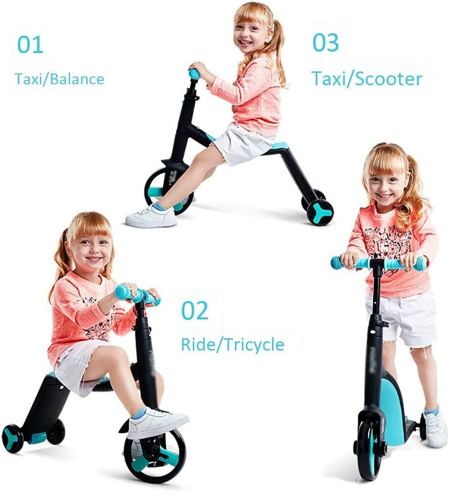 Bike Scooter 3 in 1, Scooter for Boys and Girls, Toddler Bike 3 Wheel Tri Scooter (Yellow)