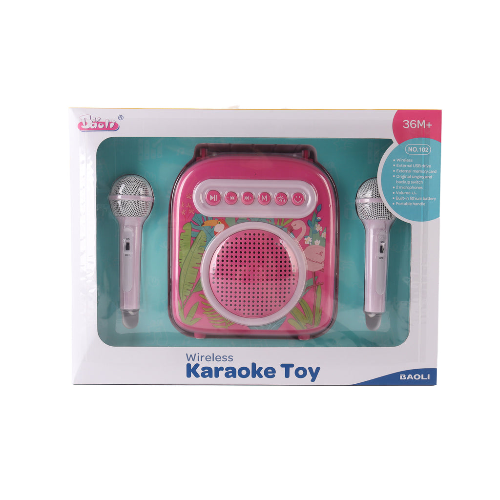 Kids Karaoke Machine Set With 2 Microphones Speaker Bluetooth Music Toy