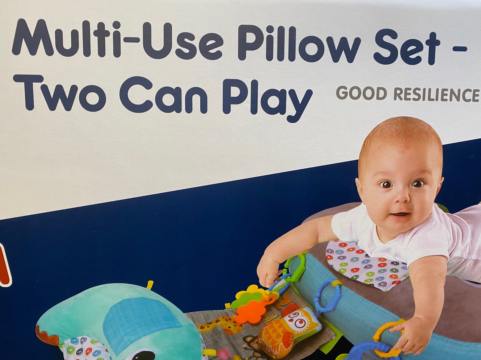5-1 Baby Tummy Time Pillow Comfort For Nursing Sit Play Sensory Rattle Toys