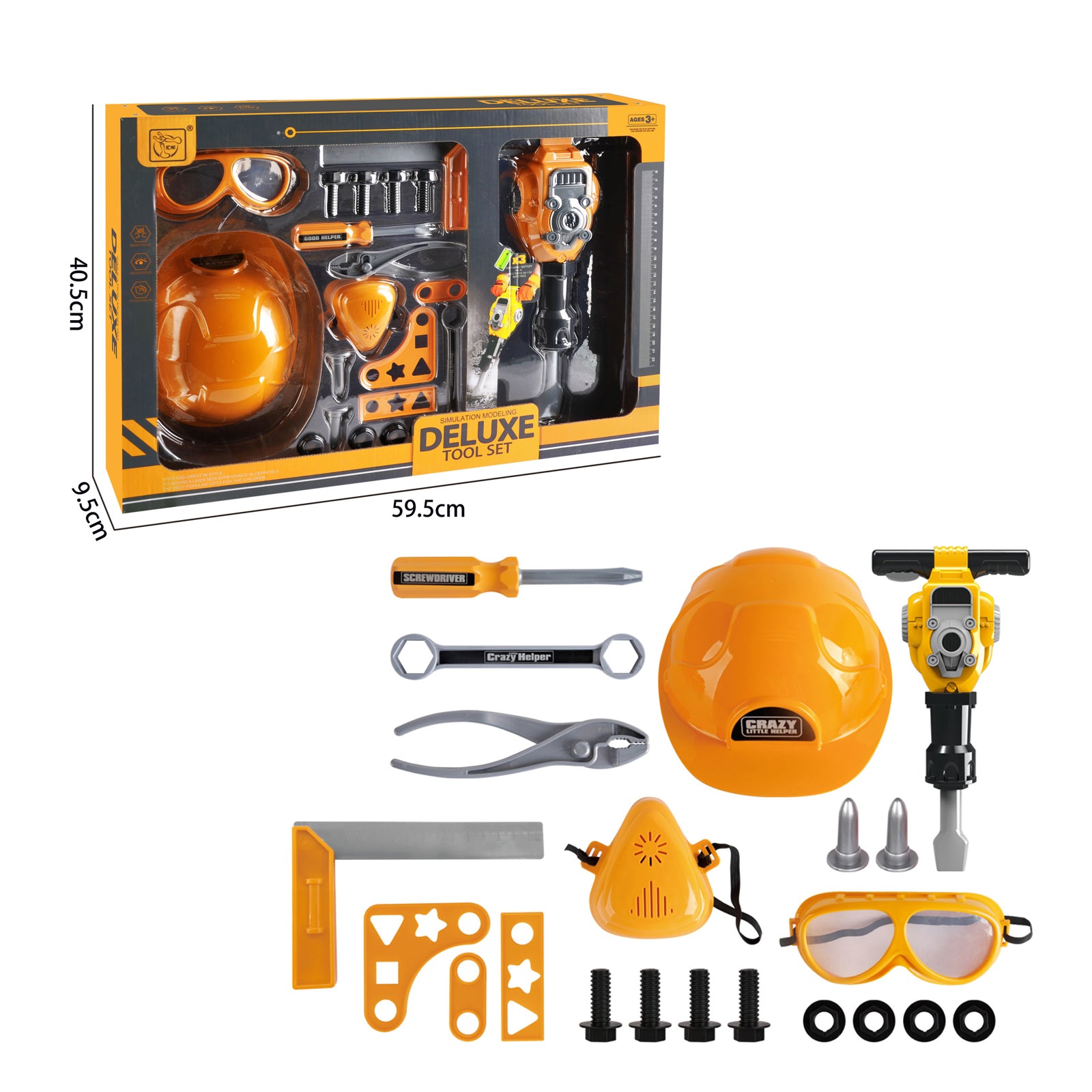 Kids Power Tool Sets DIY Building Drill Hammer Work Shop Pretend Play Toy 49 Pcs