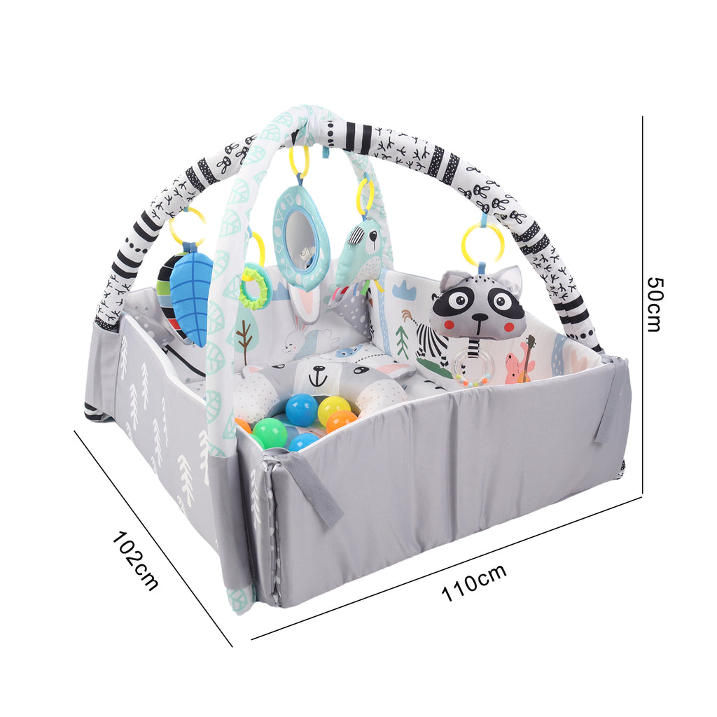 Kids 4 in 1 Bunny Foldable Baby Soft Play Floor Mat Activity Gym Fun Ball Pit