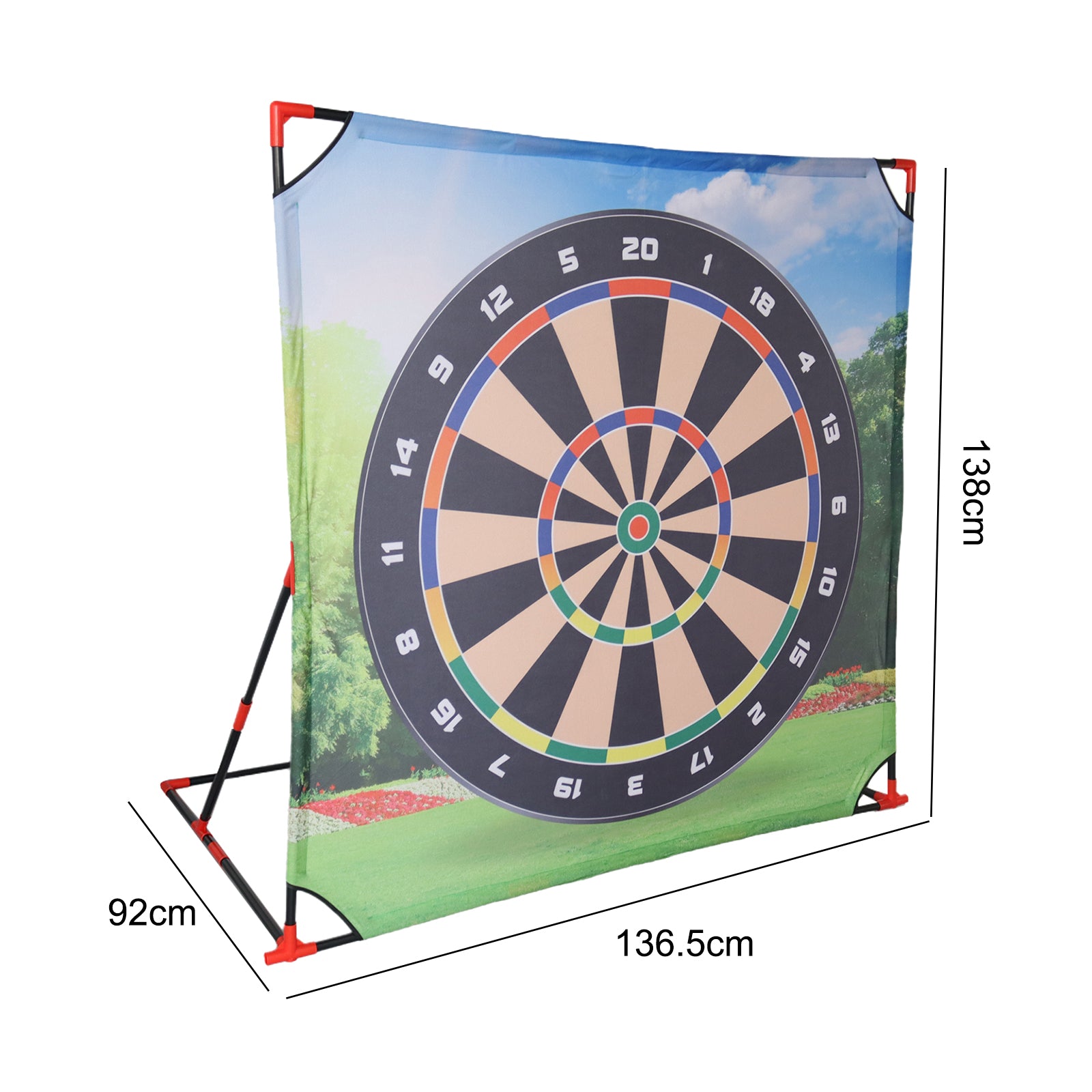 4-in-1 Giant Kids Target Game – Bullseye, Football, Golf & Axe Throwing Set