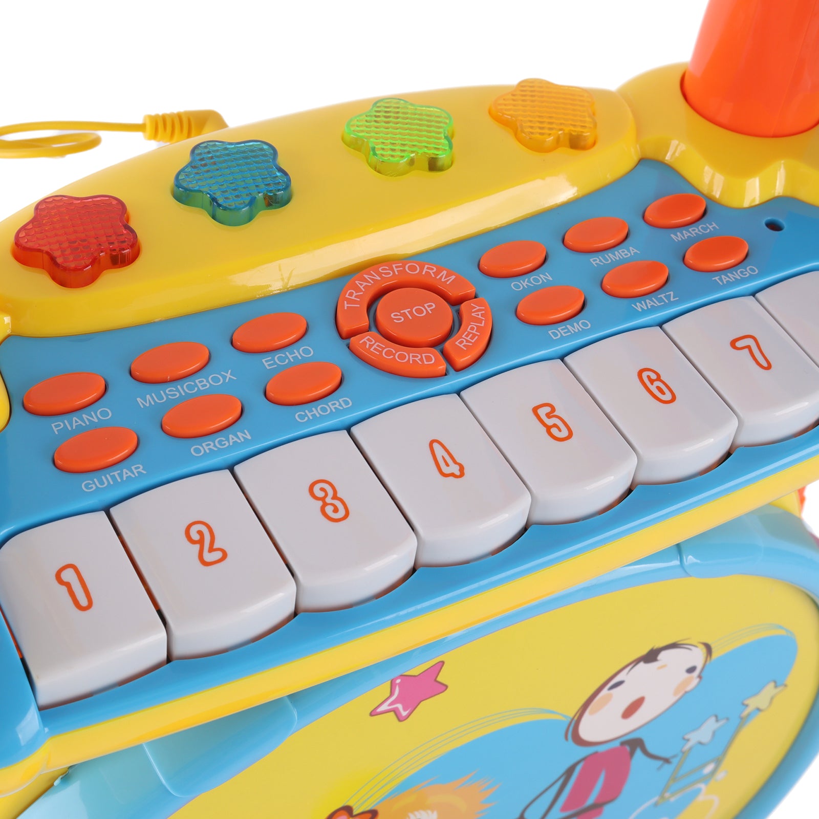 Kids Electric Drum Kit Set with Mic & Seat Children Musical Pretend Toy