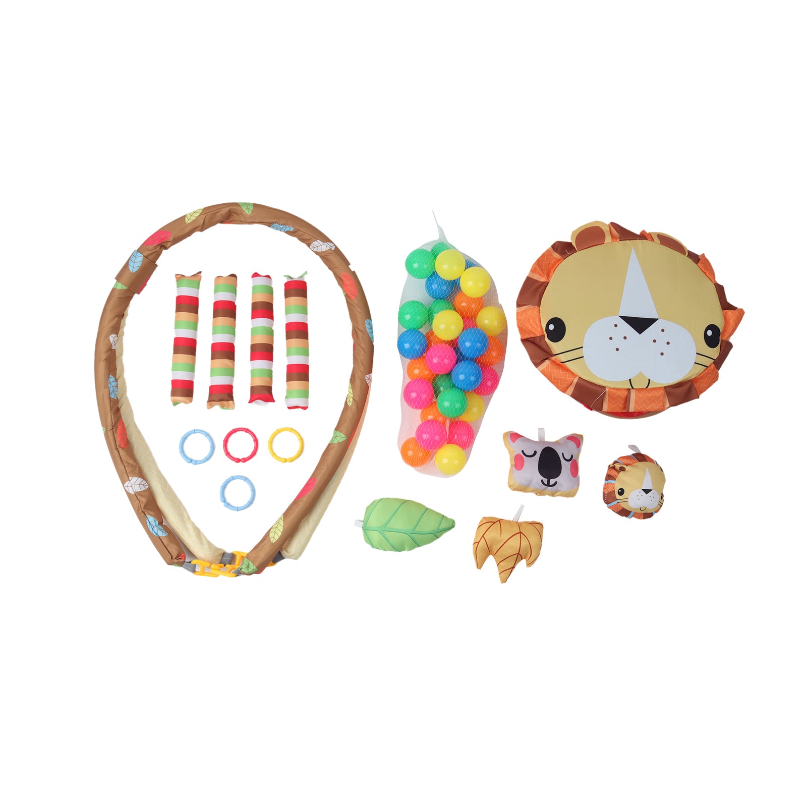 Kids 3 in 1 Lion Baby Soft Play Floor Mat Activity Fun Portable Gym Ball Pit