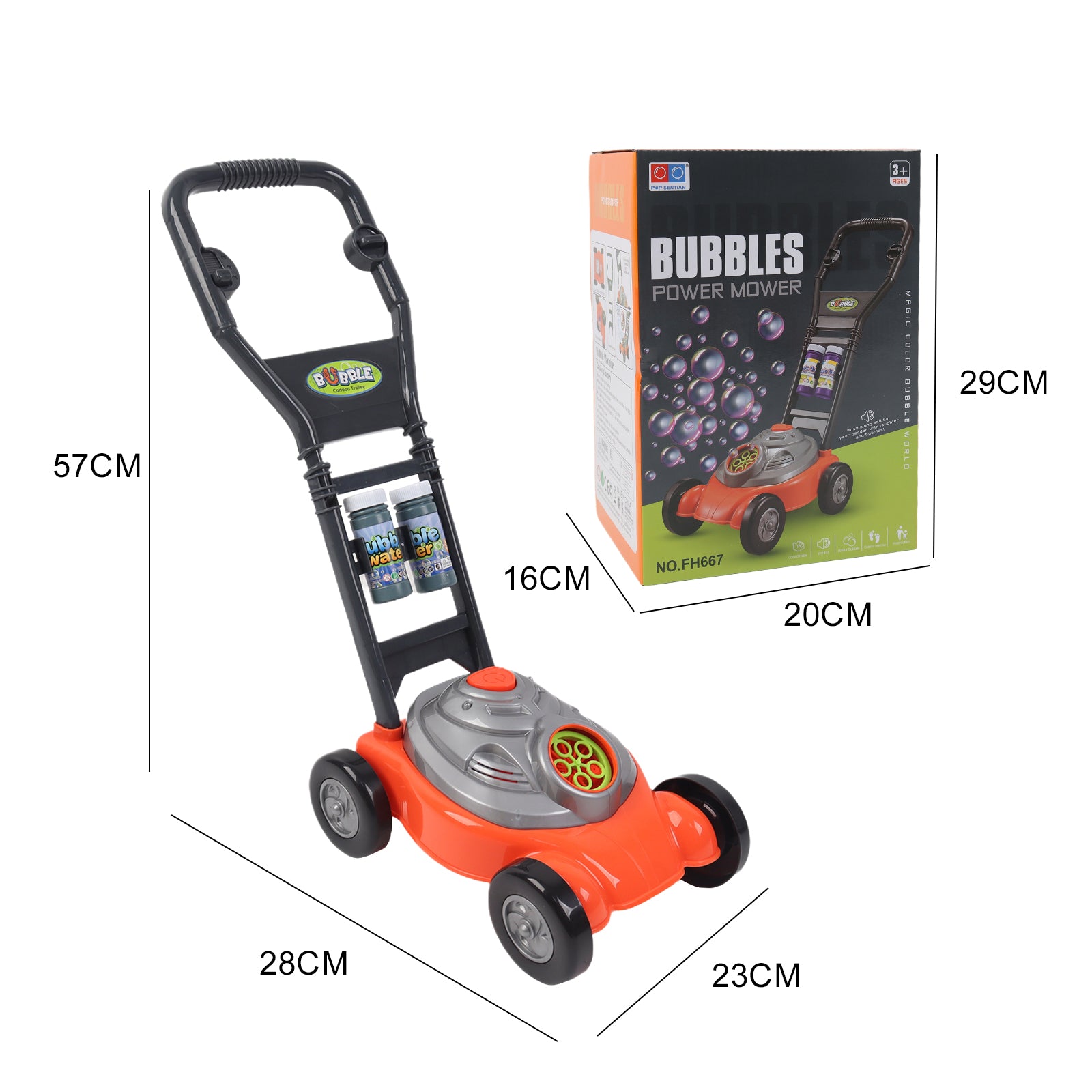 Bubble Blowing Lawn Mower Children's Kids Push Along Fun Outdoor Garden Toy