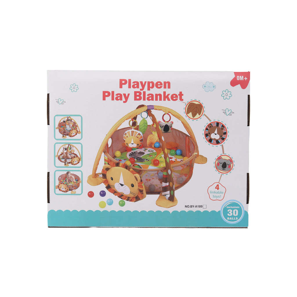 Kids 3 in 1 Lion Baby Soft Play Floor Mat Activity Fun Portable Gym Ball Pit