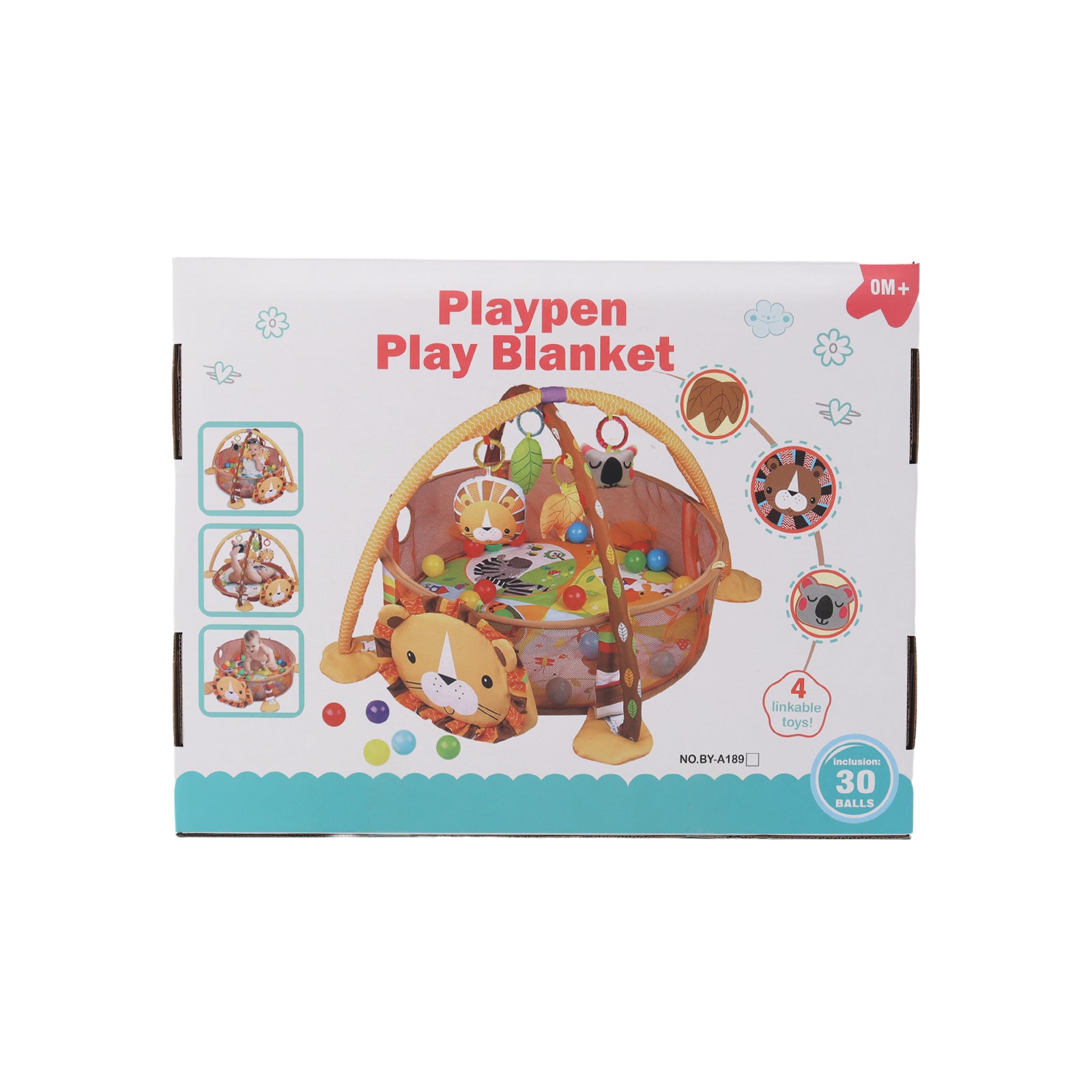 Kids 3 in 1 Lion Baby Soft Play Floor Mat Activity Fun Portable Gym Ball Pit