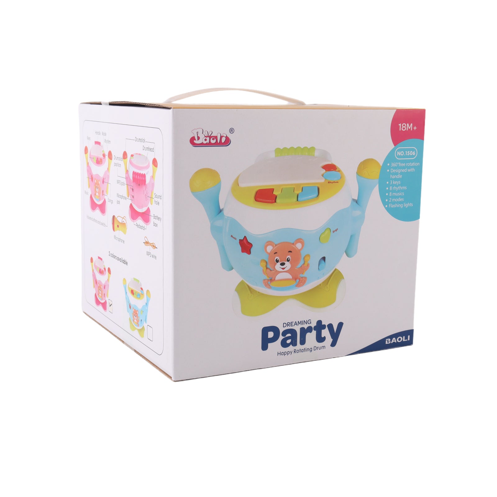 Baby's Music Drum Rotating Educational Instrument Microphone Sing