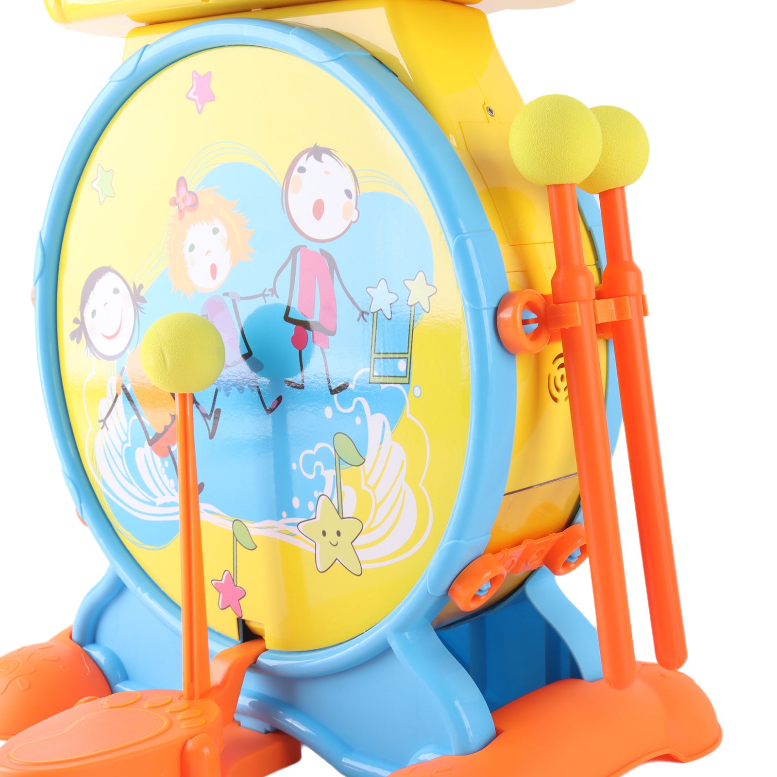 Kids Electric Drum Kit Set with Mic & Seat Children Musical Pretend Toy