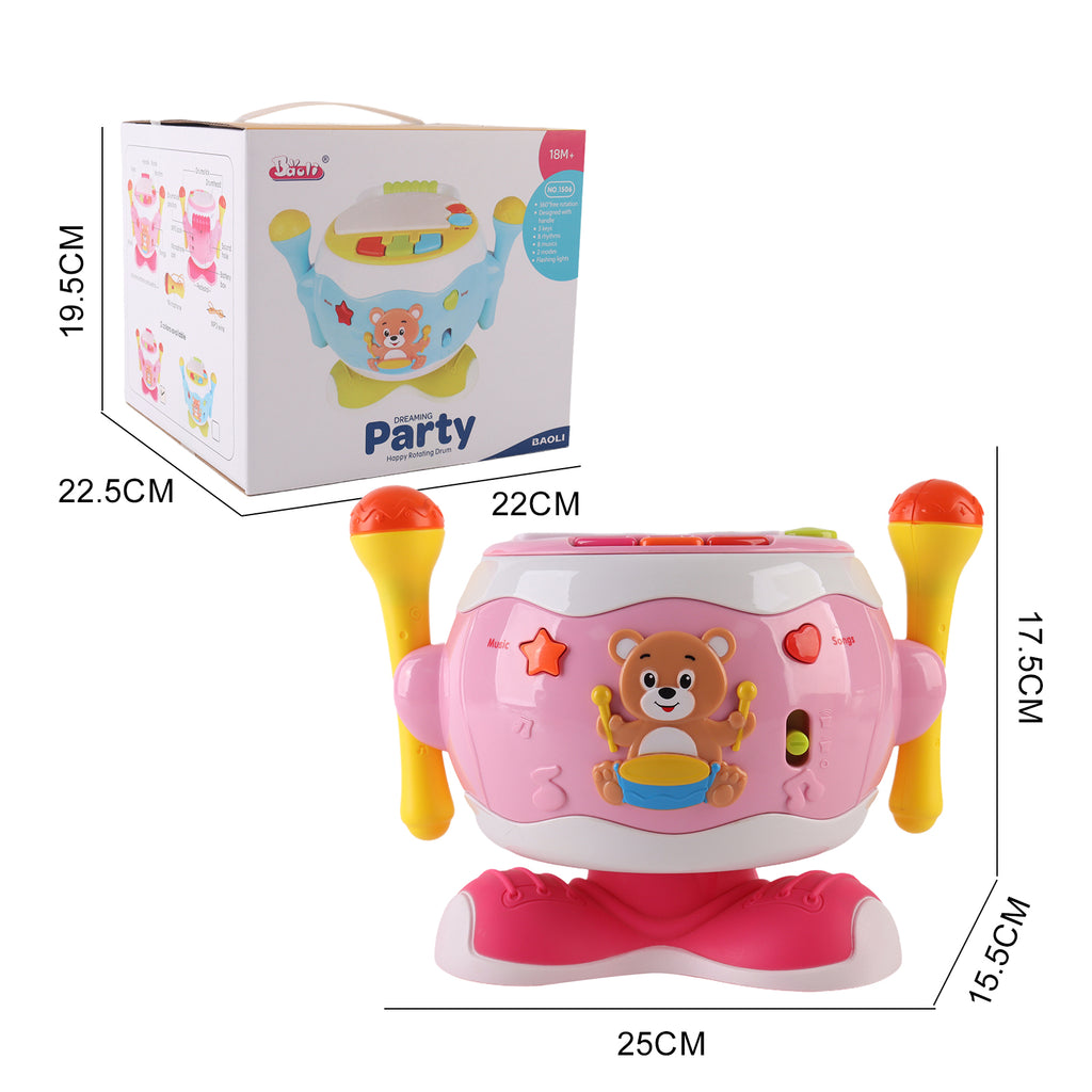 Baby's Music Drum Rotating Educational Instrument Microphone Sing
