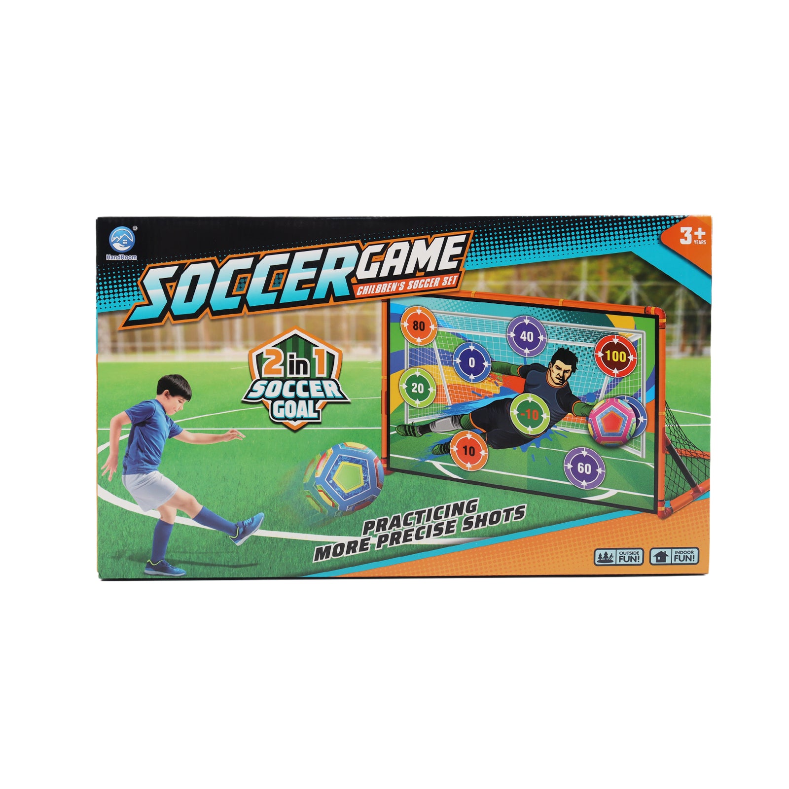 2-in-1 Kids Football Goal Set – Sticky Target Net with Balls & Training Cones