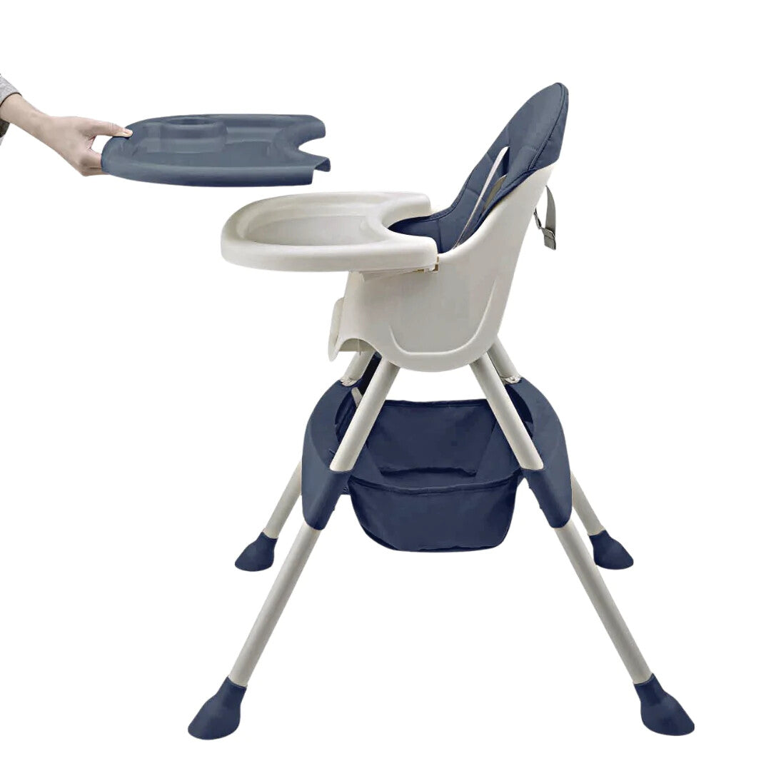 Baby Highchair foldable Adjustable 4-1 Infant Feeding Toddler Table Chair (Blue)