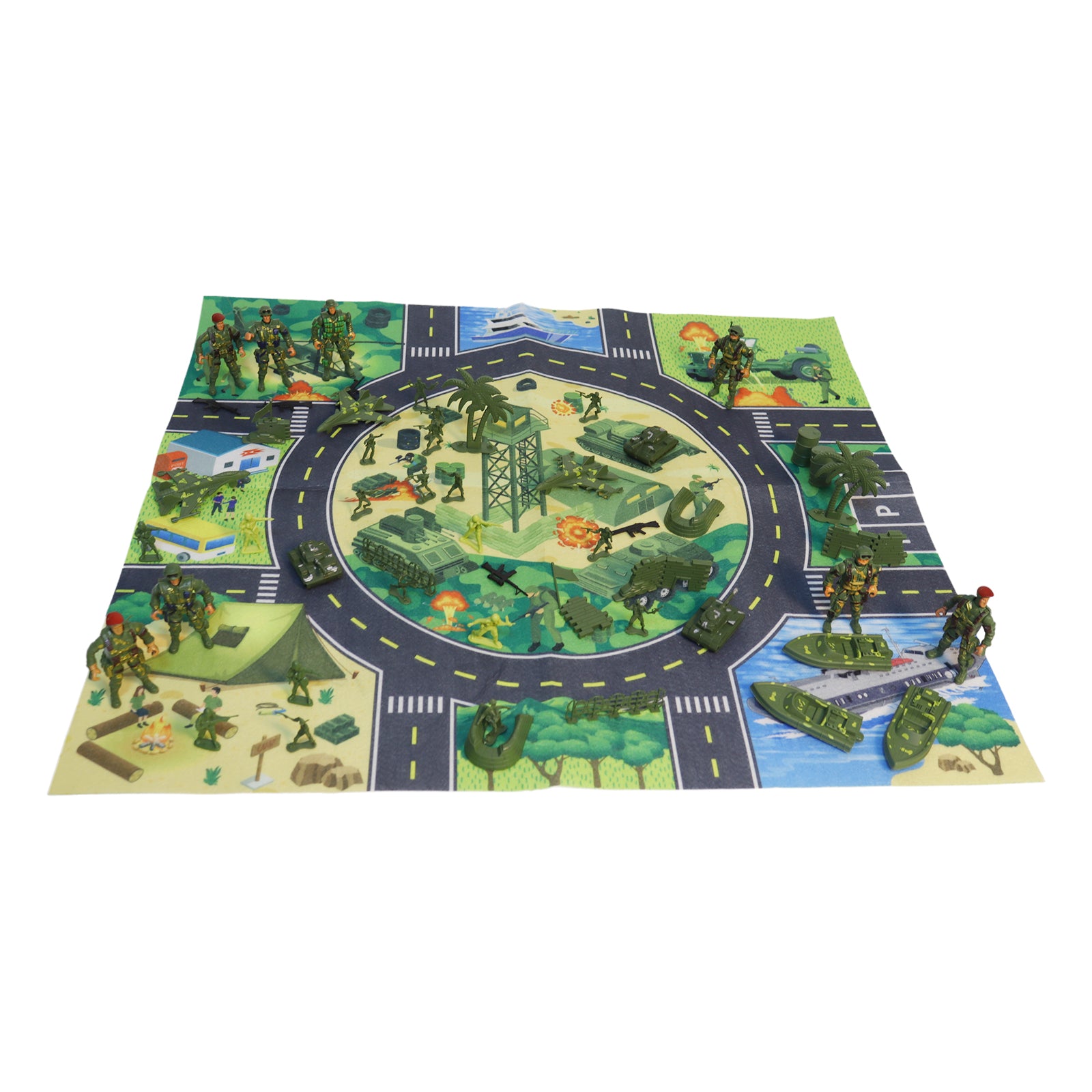 Military Play Sets Toy Soldiers with Vehicles, Battle Map, Bases, Boats. 9 Sets