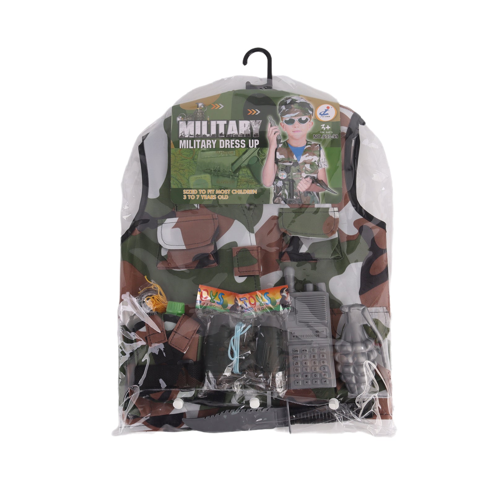 Kids Military Soldier Camouflage Costume Fancy Dress Pretend Cosplay