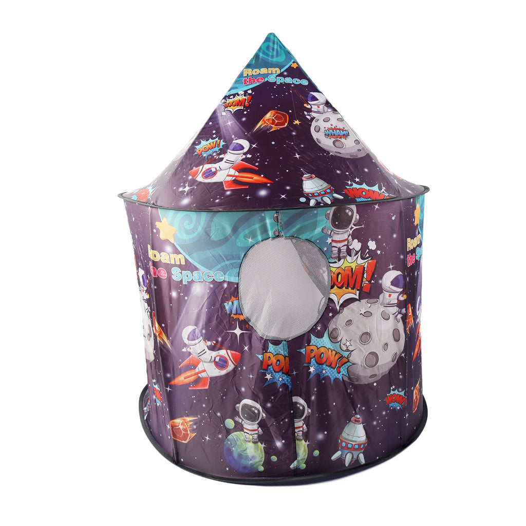 Rocket Ship Kids Pop Up Play Tent Yurt Indoor/Outdoor Space Astronaut Spaceship