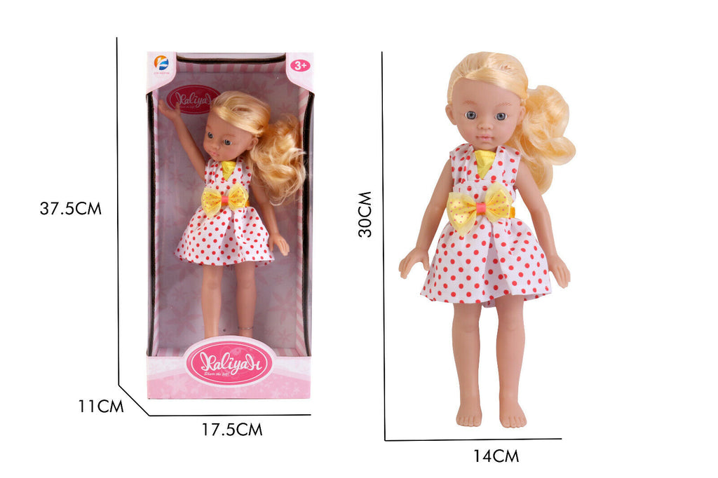 13" Doll Movable Legs and Arms Blond Hair Doll Baby Doll Pretend Play Doll