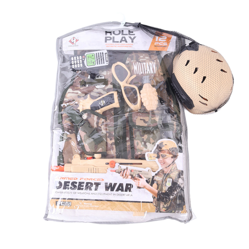 Kids Military Soldier Combat Costume Tactical Pretend Role Play Outfit Toy Set