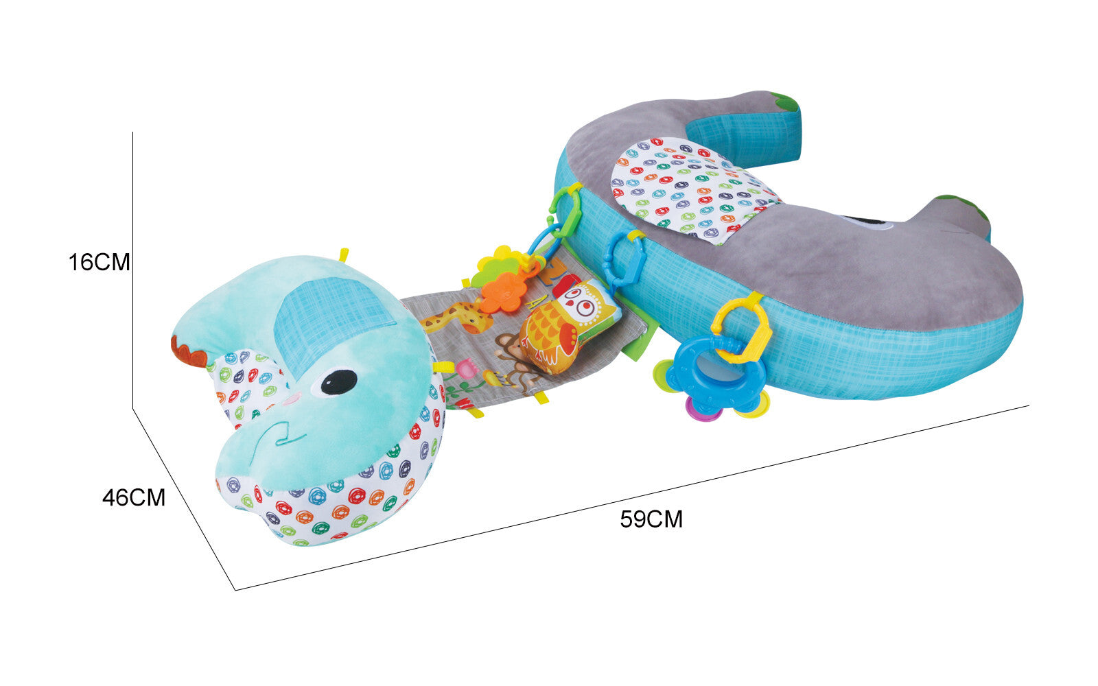 5-1 Baby Tummy Time Pillow Comfort For Nursing Sit Play Sensory Rattle Toys