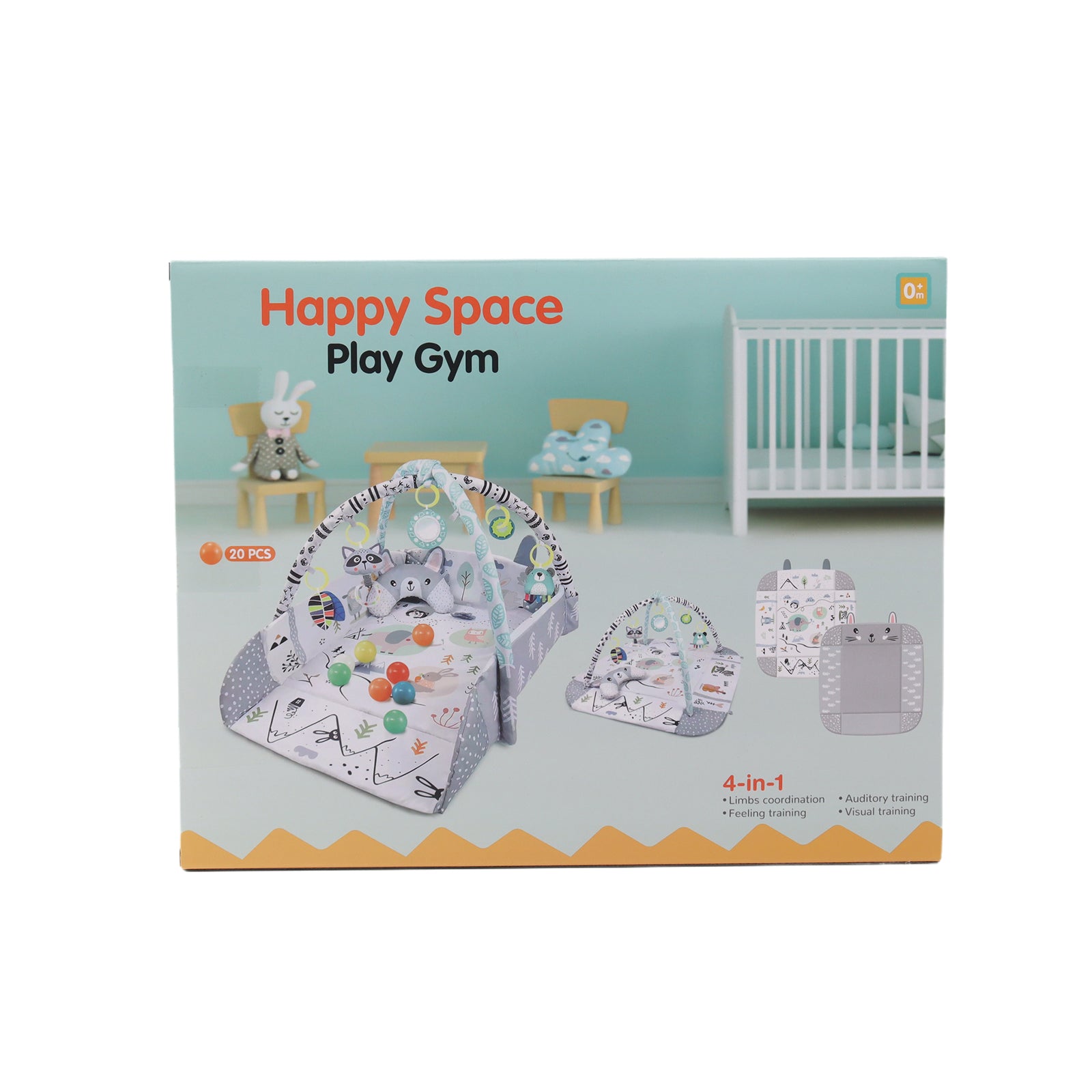 Kids 4 in 1 Bunny Foldable Baby Soft Play Floor Mat Activity Gym Fun Ball Pit