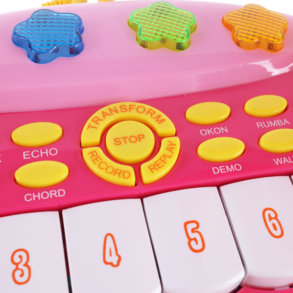 Kids Electric Drum Kit Set with Mic & Seat Children Musical Pretend Toy