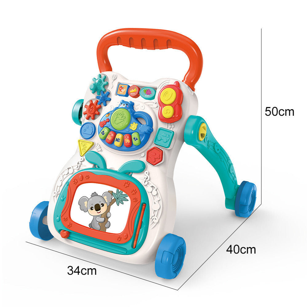 2in1 Baby Walker First Steps Activity Bouncer Musical Toys Car Along Toddlers (Doodle Board)