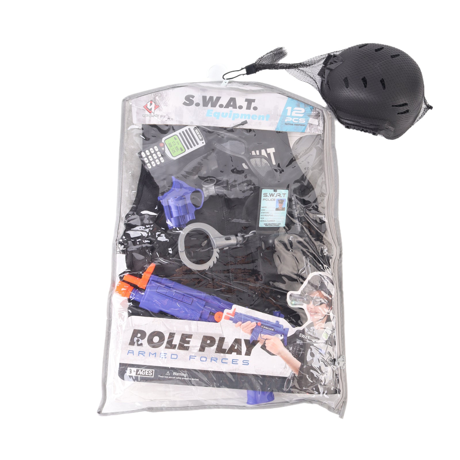Kids SWAT Police Officer Costume Special Forces Pretend Role Play Outfit Toy Set